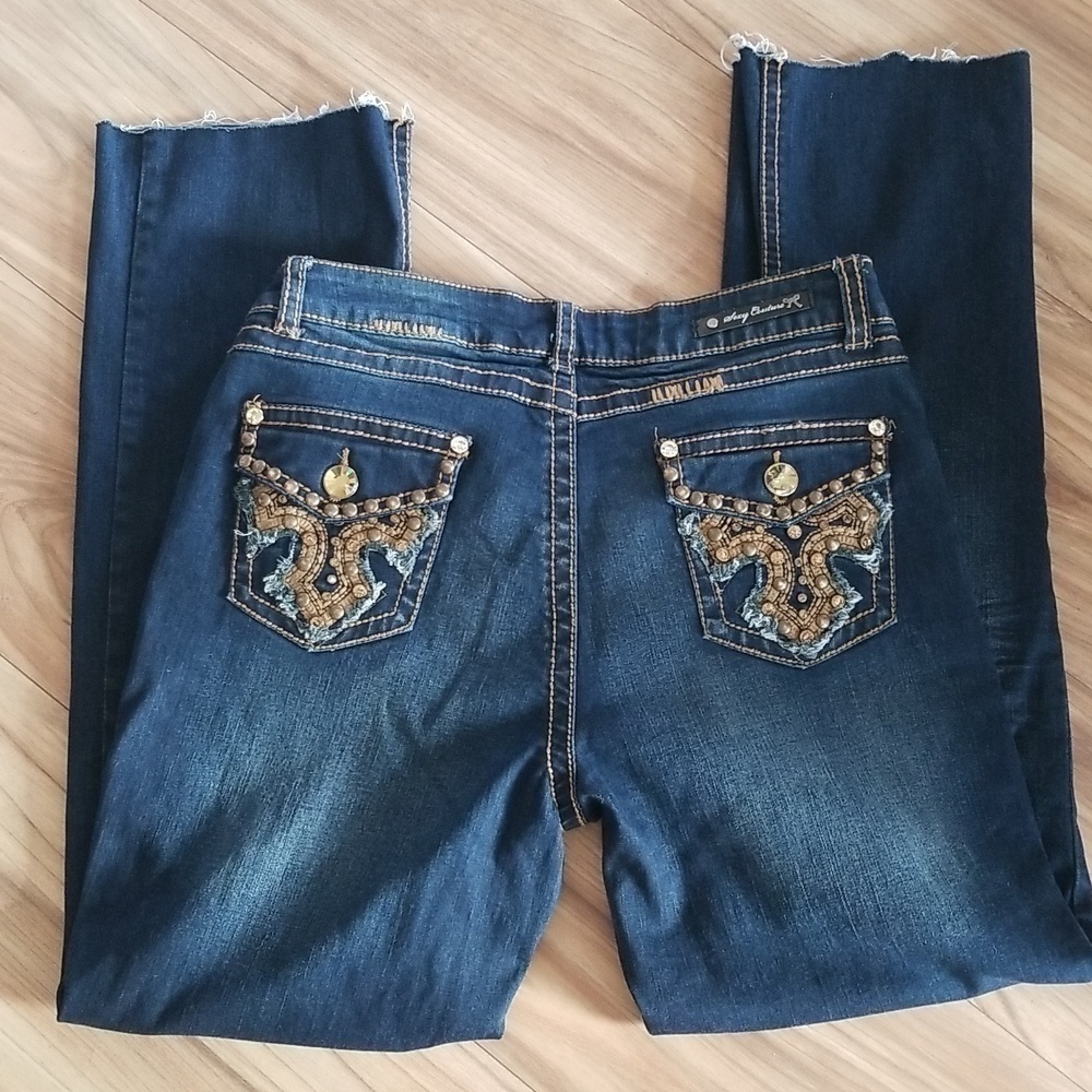 Sexy Couture Bling Denim Jeans Size 15 Raw Hem Western Streetwear